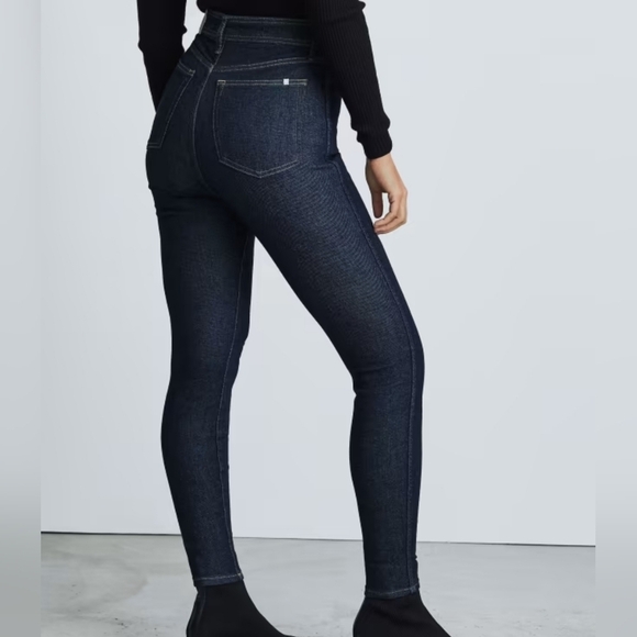 EVERLANE Way High Clean Front Skinny Dark Denim Jeans - Picture 3 of 11